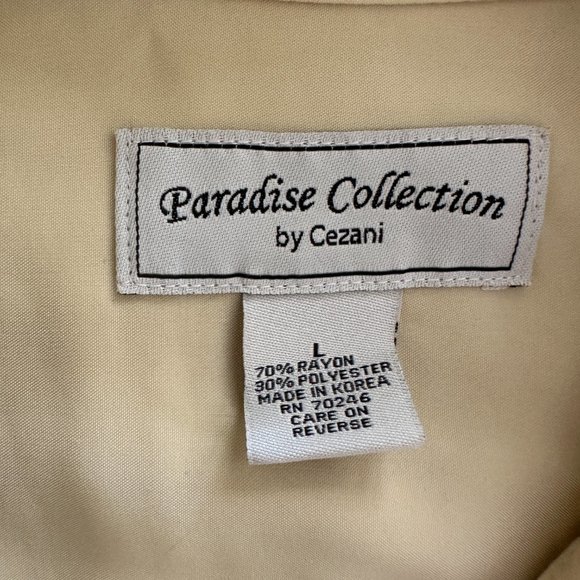 Paradise Collection by Cezani Mens Short Sleeve Button Down Shirt Size L - Picture 2 of 2